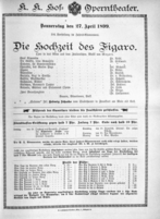 Theaterzettel (Oper und Burgtheater in Wien) 18990427 Seite: 1