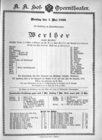 Theaterzettel (Oper und Burgtheater in Wien) 18990501 Seite: 1