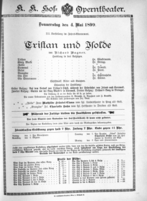 Theaterzettel (Oper und Burgtheater in Wien) 18990504 Seite: 1