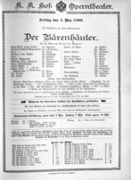 Theaterzettel (Oper und Burgtheater in Wien) 18990505 Seite: 1