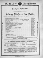 Theaterzettel (Oper und Burgtheater in Wien) 18990506 Seite: 2