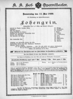 Theaterzettel (Oper und Burgtheater in Wien) 18990511 Seite: 1