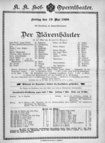 Theaterzettel (Oper und Burgtheater in Wien) 18990519 Seite: 1