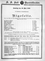 Theaterzettel (Oper und Burgtheater in Wien) 18990520 Seite: 1
