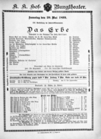 Theaterzettel (Oper und Burgtheater in Wien) 18990520 Seite: 2