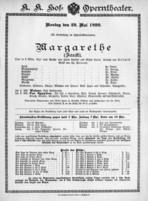 Theaterzettel (Oper und Burgtheater in Wien) 18990529 Seite: 1