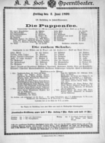 Theaterzettel (Oper und Burgtheater in Wien) 18990602 Seite: 1