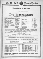Theaterzettel (Oper und Burgtheater in Wien) 18990608 Seite: 1