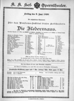 Theaterzettel (Oper und Burgtheater in Wien) 18990609 Seite: 1