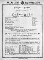 Theaterzettel (Oper und Burgtheater in Wien) 18990611 Seite: 1