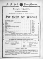 Theaterzettel (Oper und Burgtheater in Wien) 18990613 Seite: 1