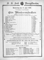 Theaterzettel (Oper und Burgtheater in Wien) 18990615 Seite: 1