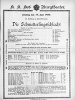Theaterzettel (Oper und Burgtheater in Wien) 18990618 Seite: 1