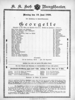 Theaterzettel (Oper und Burgtheater in Wien) 18990619 Seite: 1