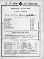 Theaterzettel (Oper und Burgtheater in Wien) 18990622 Seite: 1