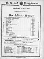 Theaterzettel (Oper und Burgtheater in Wien) 18990624 Seite: 1