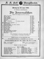 Theaterzettel (Oper und Burgtheater in Wien) 18990626 Seite: 1