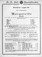 Theaterzettel (Oper und Burgtheater in Wien) 18990801 Seite: 1