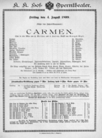 Theaterzettel (Oper und Burgtheater in Wien) 18990804 Seite: 1