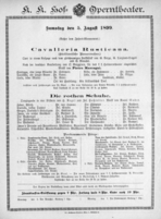 Theaterzettel (Oper und Burgtheater in Wien) 18990805 Seite: 1