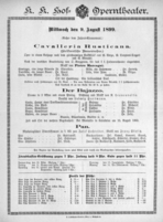 Theaterzettel (Oper und Burgtheater in Wien) 18990809 Seite: 1