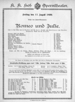Theaterzettel (Oper und Burgtheater in Wien) 18990811 Seite: 1