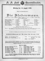 Theaterzettel (Oper und Burgtheater in Wien) 18990814 Seite: 1