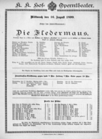 Theaterzettel (Oper und Burgtheater in Wien) 18990816 Seite: 1
