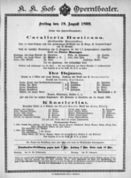 Theaterzettel (Oper und Burgtheater in Wien) 18990818 Seite: 1