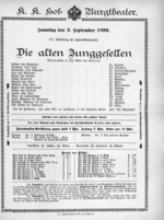 Theaterzettel (Oper und Burgtheater in Wien) 18990821 Seite: 1