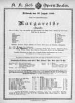 Theaterzettel (Oper und Burgtheater in Wien) 18990830 Seite: 1