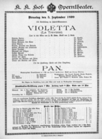 Theaterzettel (Oper und Burgtheater in Wien) 18990905 Seite: 1