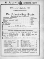 Theaterzettel (Oper und Burgtheater in Wien) 18990906 Seite: 1