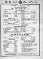 Theaterzettel (Oper und Burgtheater in Wien) 18990915 Seite: 2