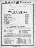 Theaterzettel (Oper und Burgtheater in Wien) 18990918 Seite: 1