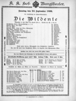 Theaterzettel (Oper und Burgtheater in Wien) 18990924 Seite: 1