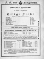 Theaterzettel (Oper und Burgtheater in Wien) 18990927 Seite: 1