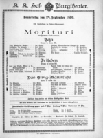 Theaterzettel (Oper und Burgtheater in Wien) 18990928 Seite: 1