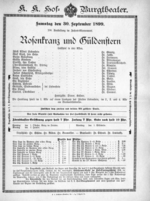 Theaterzettel (Oper und Burgtheater in Wien) 18990930 Seite: 1