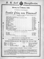 Theaterzettel (Oper und Burgtheater in Wien) 18991002 Seite: 1