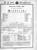 Theaterzettel (Oper und Burgtheater in Wien) 18991003 Seite: 1