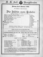 Theaterzettel (Oper und Burgtheater in Wien) 18991009 Seite: 1