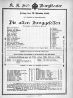 Theaterzettel (Oper und Burgtheater in Wien) 18991013 Seite: 1