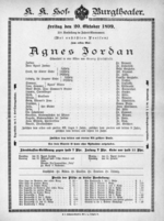 Theaterzettel (Oper und Burgtheater in Wien) 18991020 Seite: 1