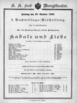 Theaterzettel (Oper und Burgtheater in Wien) 18991022 Seite: 1