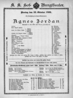Theaterzettel (Oper und Burgtheater in Wien) 18991023 Seite: 1