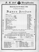 Theaterzettel (Oper und Burgtheater in Wien) 18991026 Seite: 1