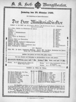 Theaterzettel (Oper und Burgtheater in Wien) 18991028 Seite: 1