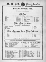 Theaterzettel (Oper und Burgtheater in Wien) 18991030 Seite: 1