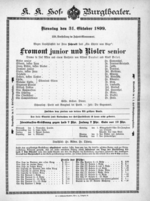 Theaterzettel (Oper und Burgtheater in Wien) 18991031 Seite: 1